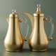 Al Saif Gallery Asalah Thermos Set, 2 pieces, 1/1 liter, glass interior, transparent handle, push-button - gold product image 1