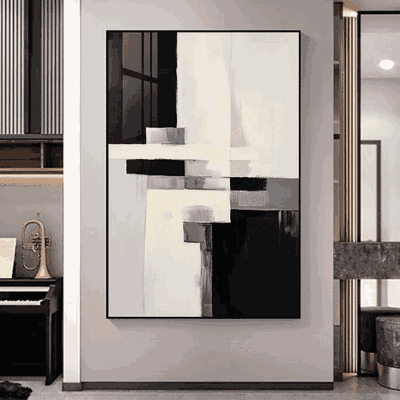 لوحة جدارية كانفس يدوي مع طباعة، 140×90 سم، اطار اسود - متعدد الالوان product image 3