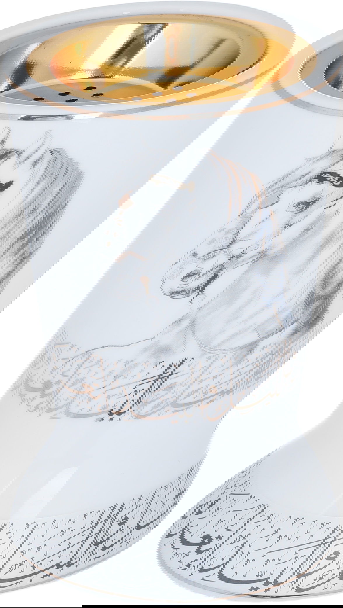 مبخرة بورسلان السيف غاليري، نقش عربي - ابيض ذهبي product image 1