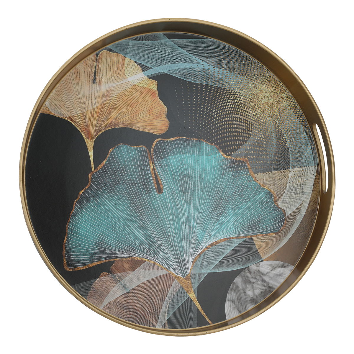 Al Saif Gallery Plastic Serving tray, 33x33x4 cm - Gold product image