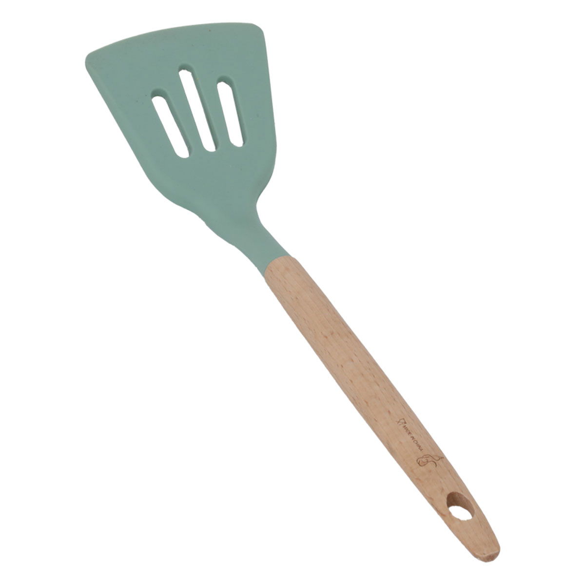 Al Saif Gallery silicone spoon, with wooden handle - green product image 2