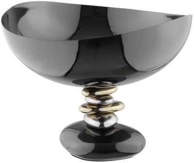 AlSaif Gallery Stainless Steel Serving Platter, 26x26x20 cm - Glossy Black product image 1
