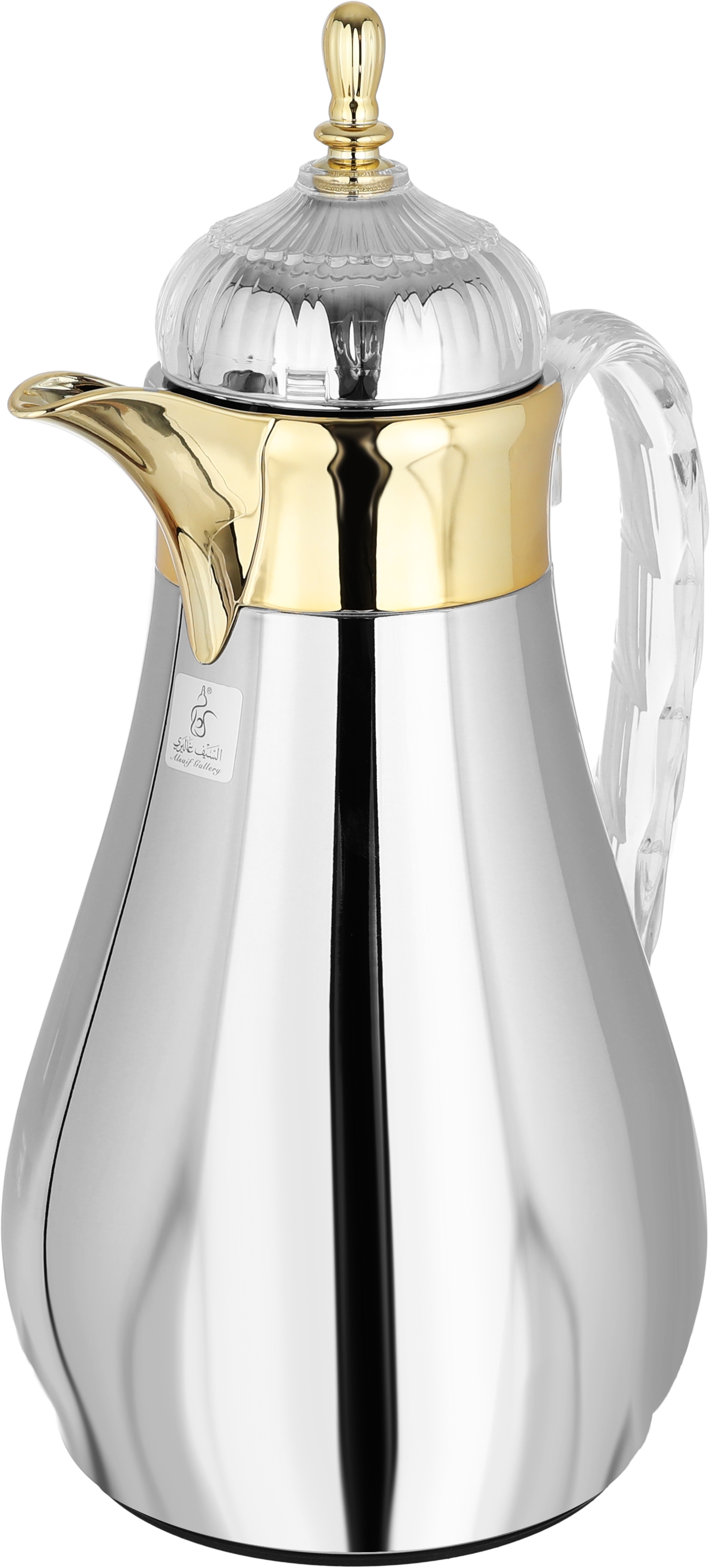 Al Saif Gallery Al Hanouf thermos set, 1 liter, glass inner container, plastic outer shell - gold silver product image 4
