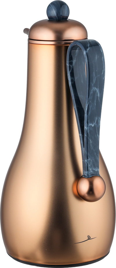 Al Saif Gallery Gheem Thermos Set, 2 Pieces, 1/1 Liter, Glass Inner Container, Blue Handle - Copper product image 4