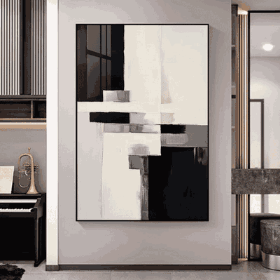 لوحة جدارية كانفس يدوي مع طباعة، 120×80 سم، اطار اسود - متعدد الالوان product image 3