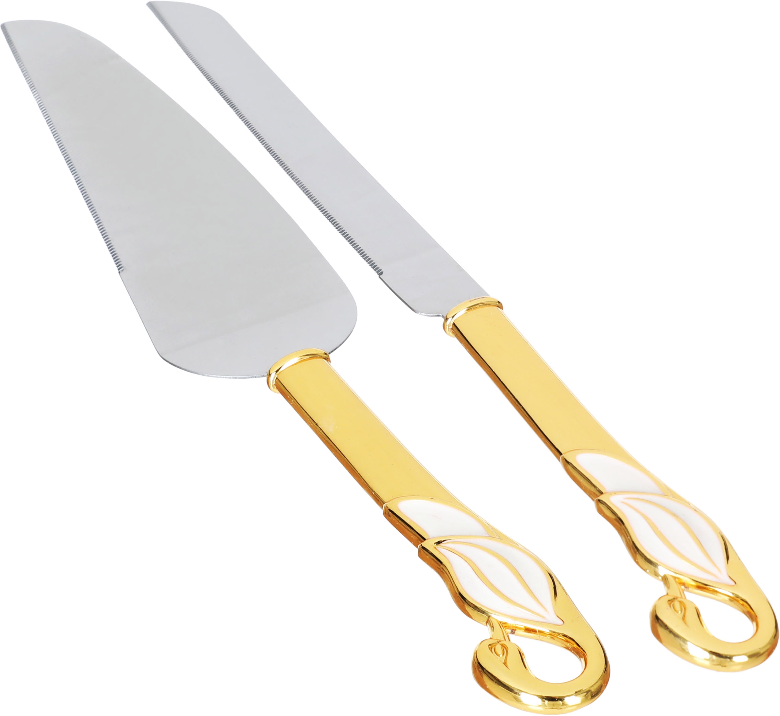 طقم تقديم كيك فلامنجو استيل دانيا، قطعتين - ذهبي فضي product image 1