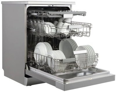 غسالة صحون هام، 14 مكان، 7 برامج، 3 أرفف، شاشة ديجيتال، HMDW1407SL - فضي product image 3