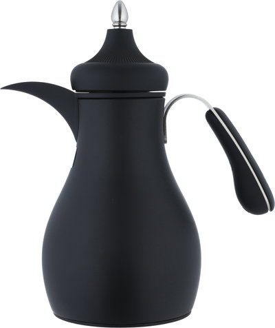 Al Saif Gallery Sama Thermos Set, 0.7/1 Liter, 2 Pieces, Inner Glass Container, Stainless Steel Outer Body - Black product image 3