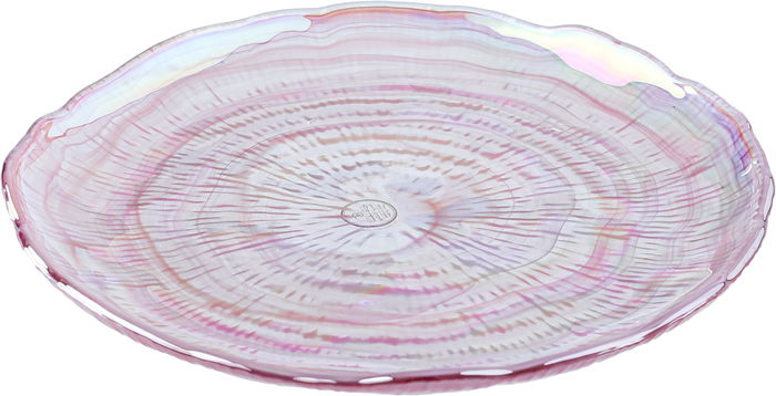 Alsaif Gallery Glass Dessert Serving Platter, 23.5x23.5x2.5 cm - Clear Blue product image 2