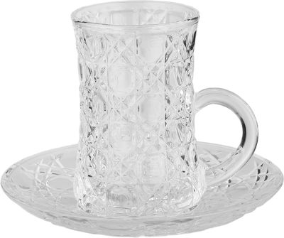 Crown Home Establishment Glass Cups and Teas Set, 18 Pieces, 13cm - Clear product image 3