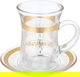Max Glass Tea and Coffee Serving Set, 26 Pieces, Gold Embossed - Transparent product image 5