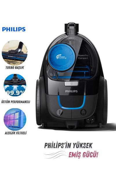 Philips FC9747/09 Bagless Vacuum Cleaner, 900W, 2L, PowerCyclone 8 Technology - Black product image 2