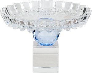 ستاند تقديم حلا زجاج السيف غاليري، قاعدة ازرق، 13.5x13.5x11 سم - شفاف product image