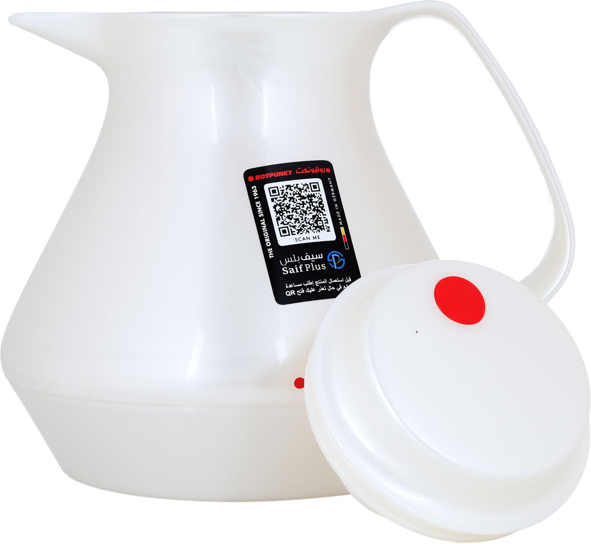 ترمس روتبونت، 1 لتر، حافظة داخلية زجاج، هيكل خارجي بلاستيك - ابيض product image 8