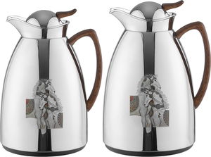 طقم ترامس السيف بلص، 1/1.7 لتر، قطعتين، خامة داخلية زجاج، يدخشبي - فضي product image