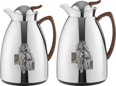 طقم ترامس السيف بلص، 1/1.7 لتر، قطعتين، خامة داخلية زجاج، يدخشبي - فضي product image 1