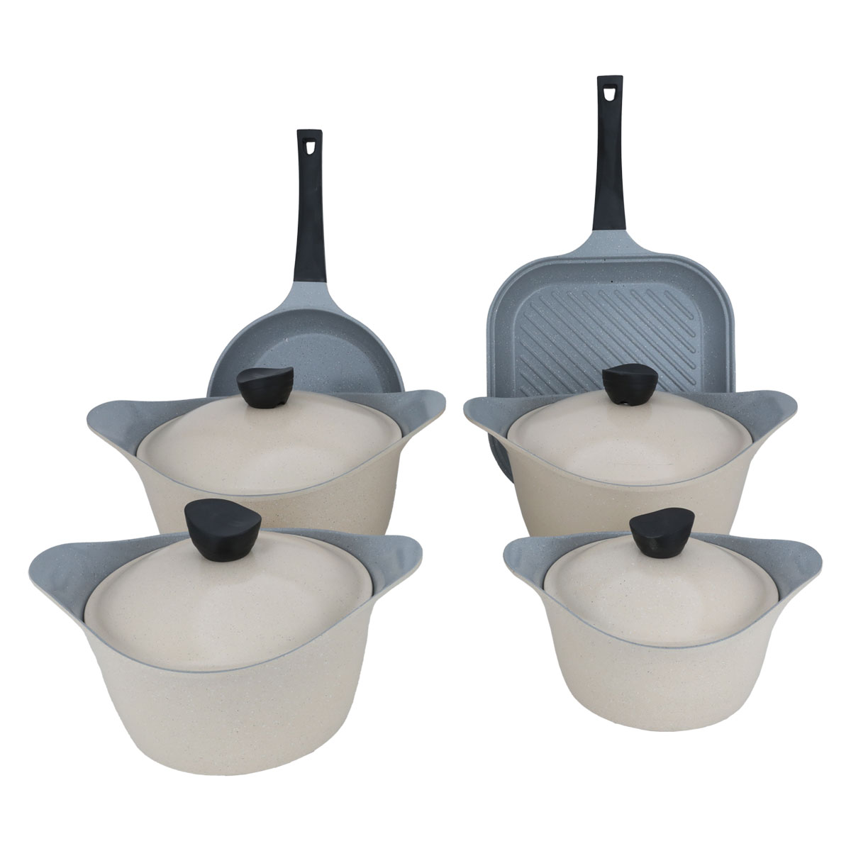 طقم قدور جرانيت فولكانو، 17 قطعة - بيج product image