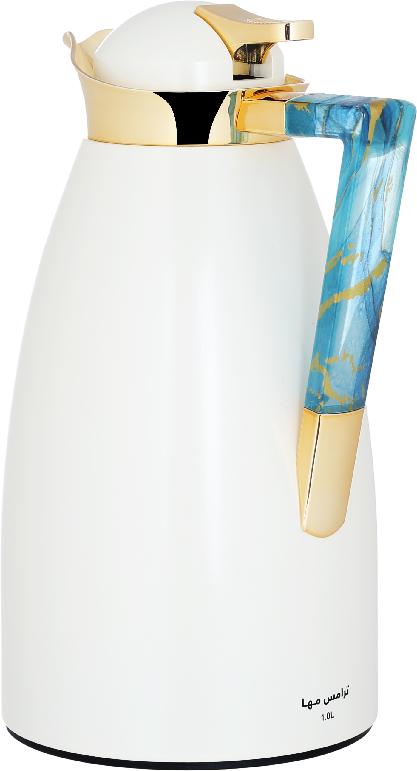 Al Saif Gallery Maha thermos set, two pieces, 1 liter, thermal glass inner shell, steel outer shell - pearl product image 5