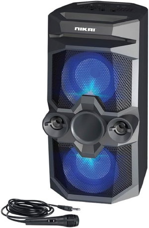 مكبر صوت لاسلكي نيكاي، 2500 ميلي امبير في الساعة، بلوتوث، 10×5 سم، NBTS100 - اسود product image
