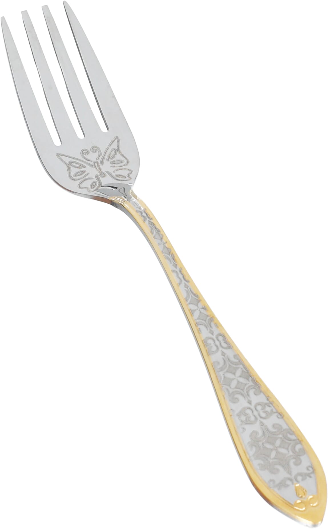 Al Saif Gallery Steel Sweet Fork Set, 6 Pieces - Silver And Gold product image 2