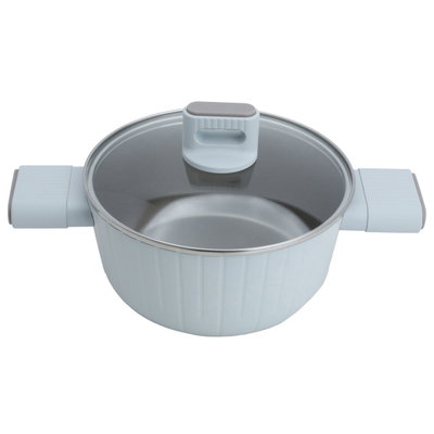 طقم قدور جرانيت السيف غاليري، 7 قطع، غطاء زجاج - رمادي product image 5