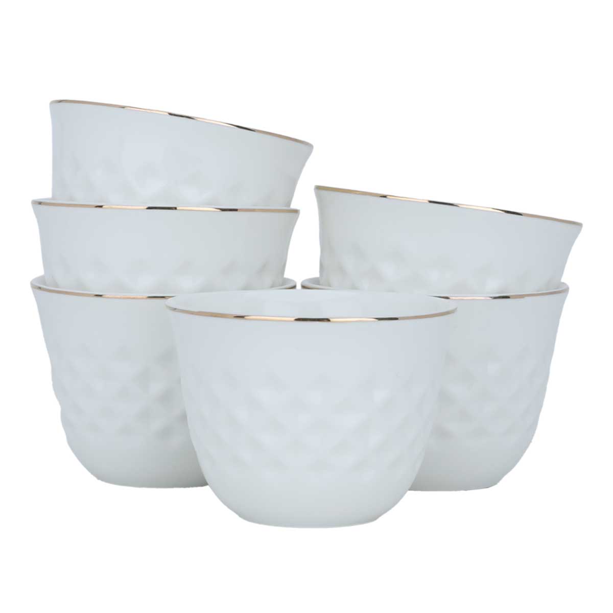 Al Saif Gallery Porcelain Arabic Coffee Cups Set, 80 ml, 12 Pieces - White product image 1
