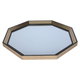 مرآة زجاج السيف غاليري، 56x56x3.5 سم، مضلع بإطار خشب، كبير - ذهبي product image 2