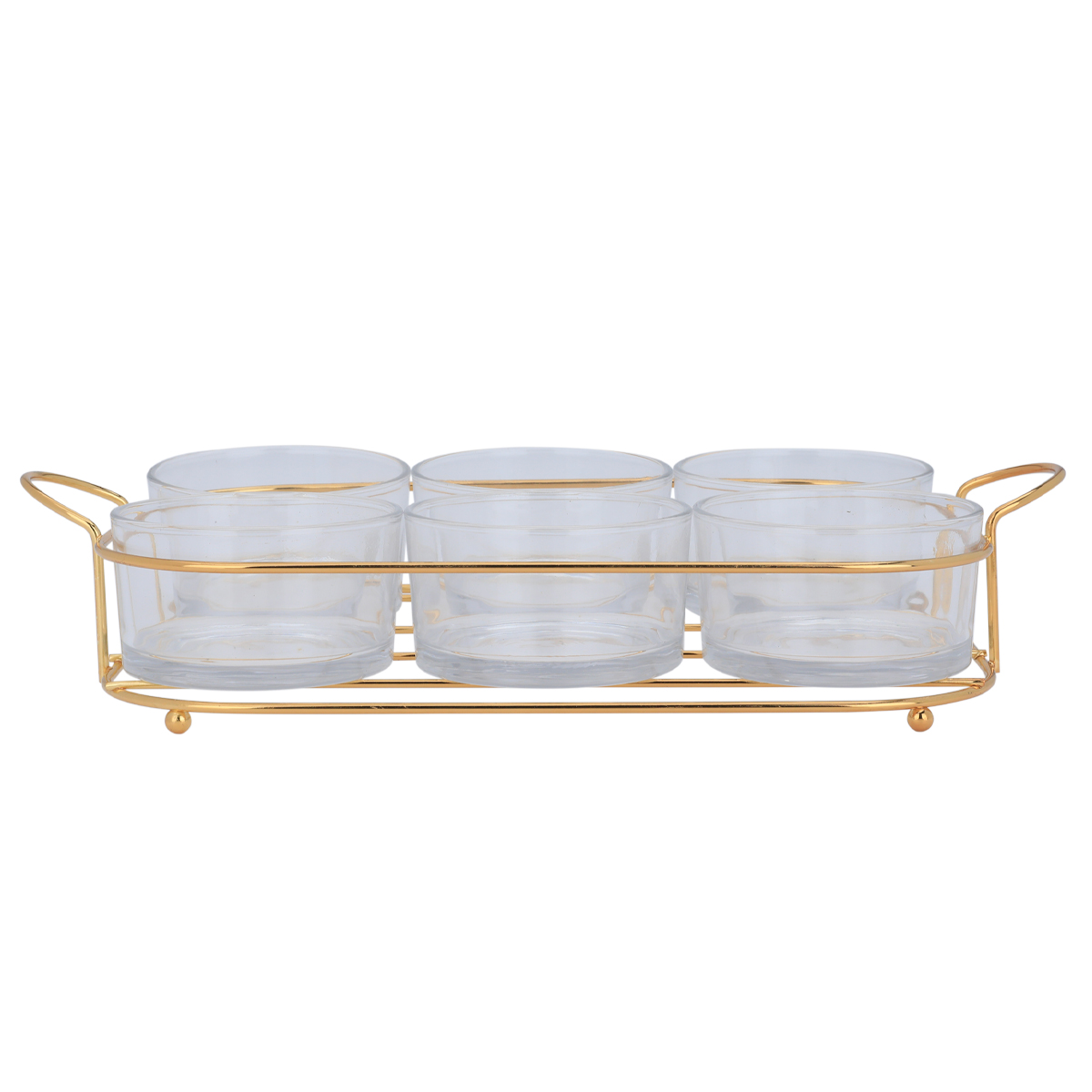 طقم زبديات زجاج رواد العائلة، 6 قطع مع ستاند - متعدد الألوان product image 2