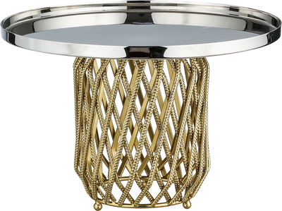 ستاند تقديم ستانلس ستيل السيف غاليري، 15×25×25 سم ، دائري - فضي ذهبي product image 1