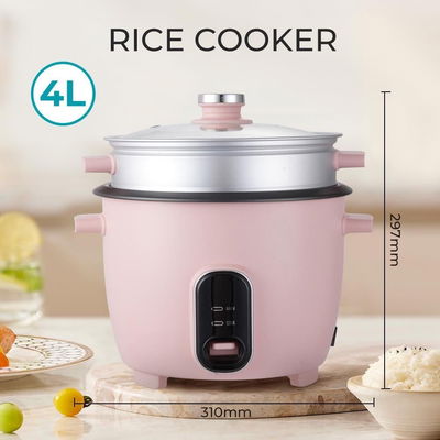 قدر ارز كهربائي ويننج ستار، 4 لتر، 700 واط، غطاء زجاجي، ST-9310 - بينك product image 6