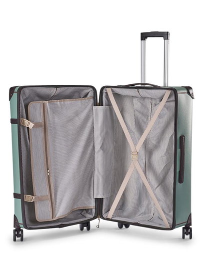 طقم شنط سفر جلد صناعي ليمرا، 2 مقاس، 4 عجلات، GL-9902 - اخضر فاتح product image 3