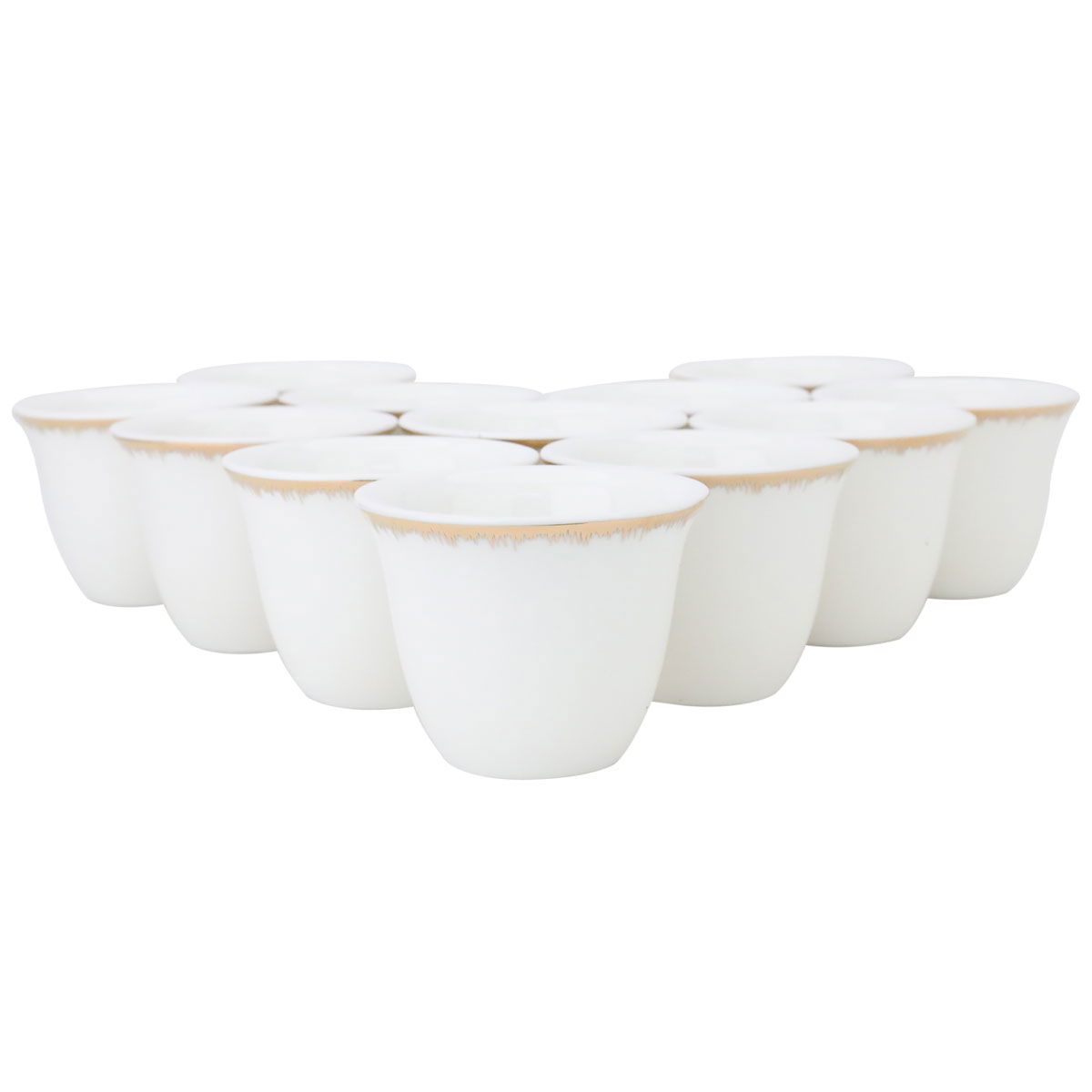 Al Saif Gallery Porcelain Arabic Coffee Cups Set, 12 Pieces - White product image
