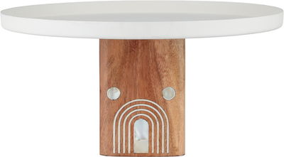 ستاند تقديم ستانلس استيل السيف غاليري، 26.5x26.5x12.5 سم، قاعدة خشب - أوف وايت خشبي product image 2