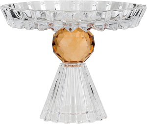 ستاند تقديم حلا زجاج السيف غاليري، قاعدة عسلي، 13.5x13.5x11 سم - شفاف product image 2