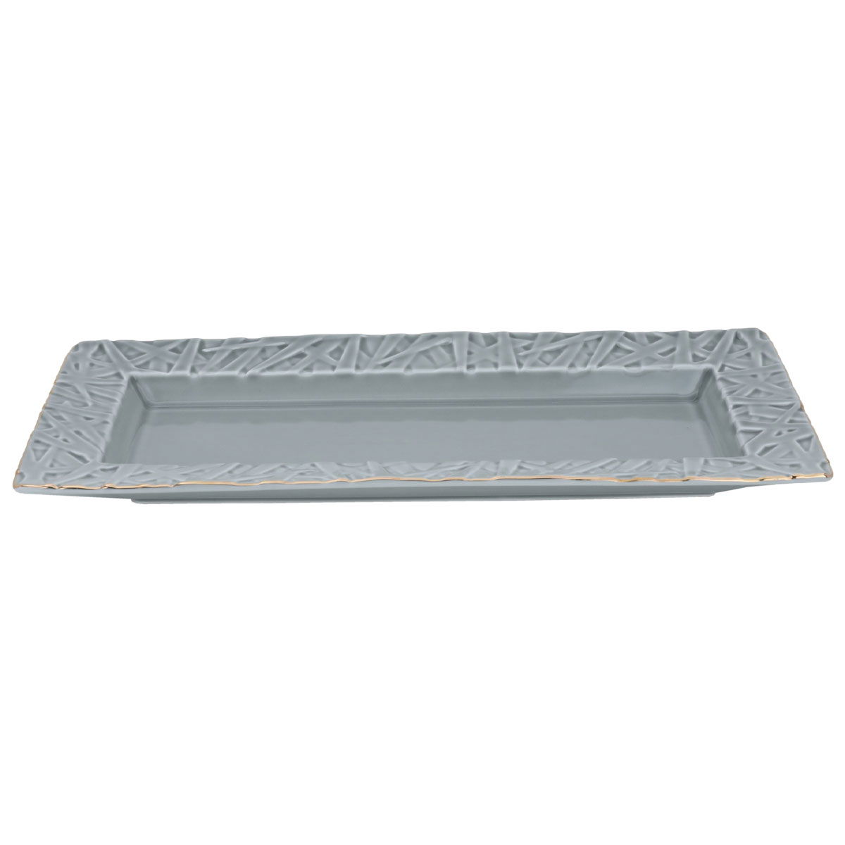 Al Saif Gallery Porcelain Dessert Serving Dish, 29X16X2.8 Cm - Grey product image