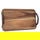 Al Saif Gallery wooden serving tray, 35 x 20 x 2 cm, rectangular, with leather handle, large - dark brown product image 1