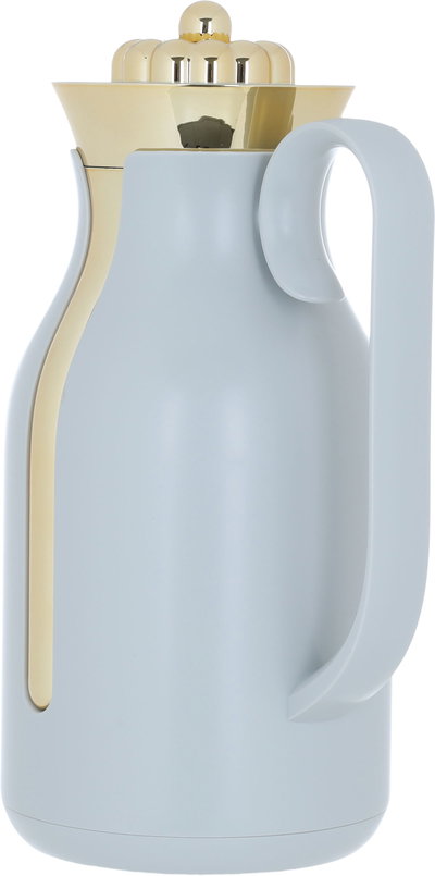 ترمس ريانة تايملس، 1 لتر، غطاء ذهبي، حافظة داخلية زجاج حراري - رمادي فاتح product image 4