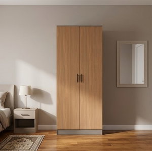 خزانة ملابس خشب MDF، 54×80×200 سم 2 باب - خشبي product image 2