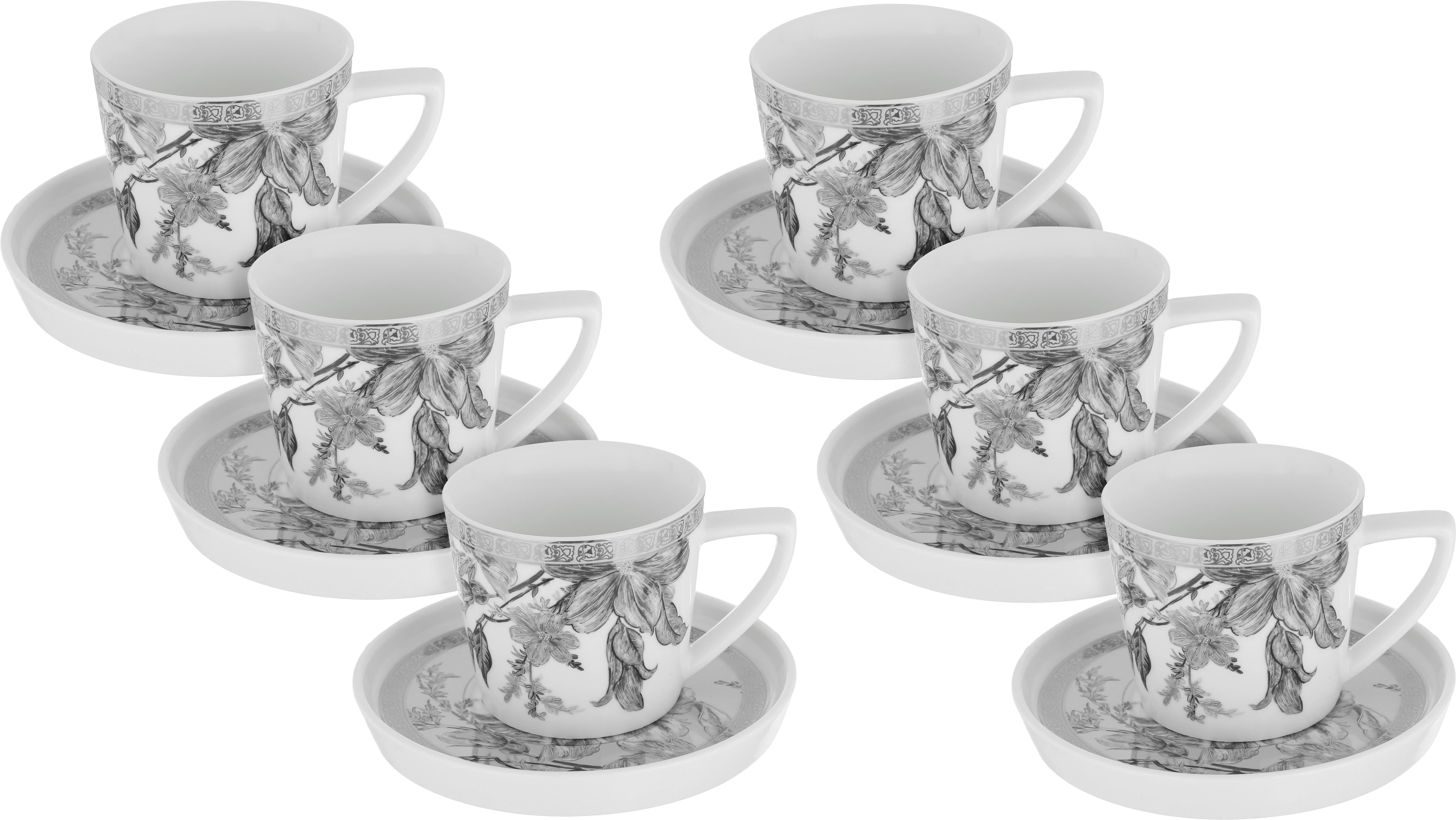Al Saif Gallery porcelain coffee cup set, 12 pieces - white product image