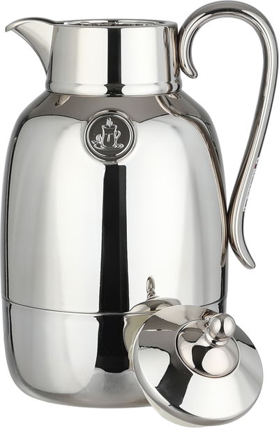 Lalooza Bran Thermos Set, 0.7/1 Liter, Glass Interior, Push-Button Lid - Shiny Silver product image 5