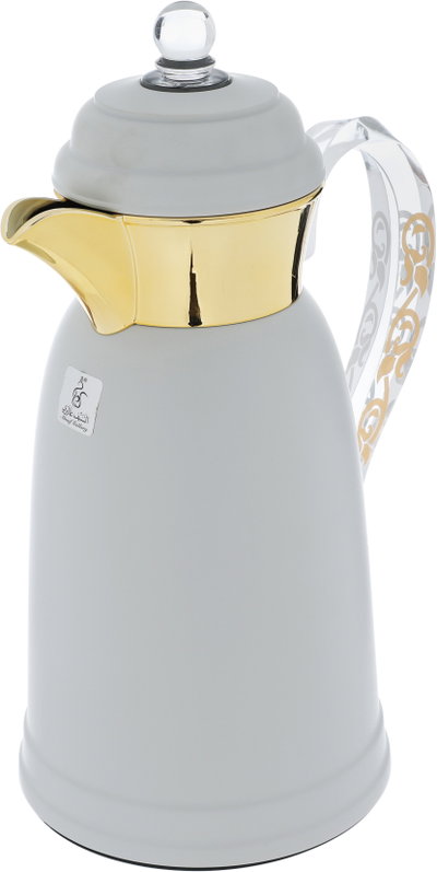 Al Saif Gallery Qamar thermos set, 1 liter, thermal glass inner container, steel outer shell - light gray product image 3