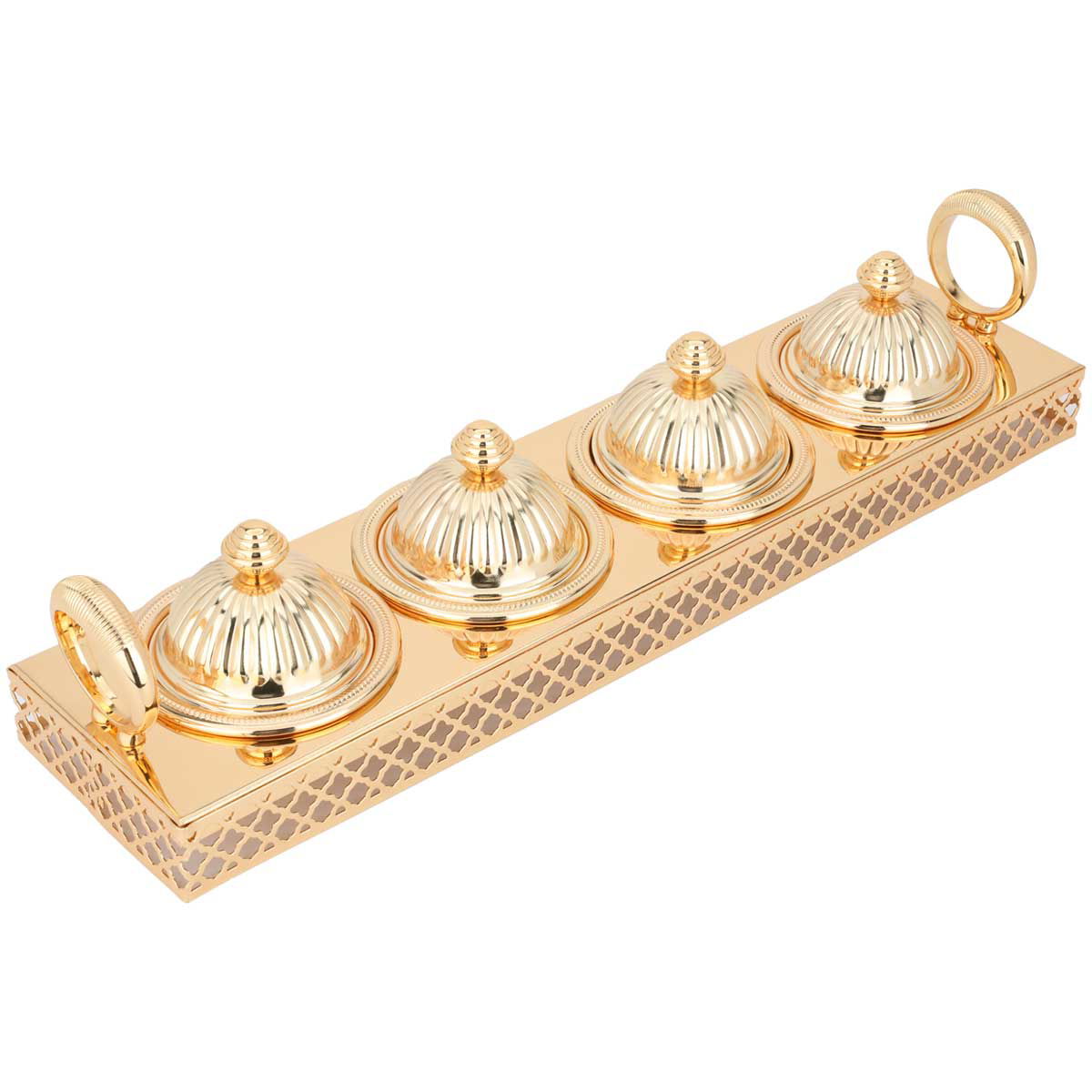 طقم تمريات مع طوفرية استيل السيف غاليري، 5 قطع، 46x12x4 سم - ذهبي product image