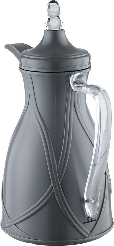 طقم ترامس طيف السيف غاليري، 0.7 / 1 لتر، 2 قطعة، خامة داخلية زجاج، يد شفاف، غطاء ضغاط - رمادي غامق product image 3