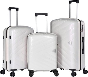 Limra LMA-1924 Polypropylene Luggage Set, 3 Sizes, 4 Wheels - White product image