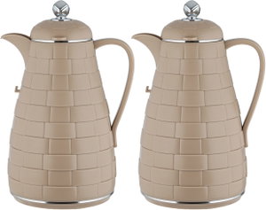 طقم ترامس لالوزا، 1 / 1 لتر، 2 قطعة، حافظة داخلية زجاج، غطاء ضغاط - بيج كروم product image 2