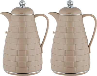 طقم ترامس لالوزا، 1 / 1 لتر، 2 قطعة، حافظة داخلية زجاج، غطاء ضغاط - بيج كروم product image 2