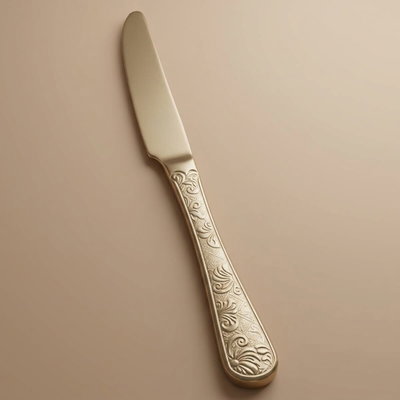 Al Saif Gallery steel knife set, 6 pieces, engraved - gold product image 1