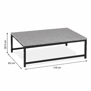 طقم طاولات خشب MDF و معدن، 5 قطع - اسود فضي product image 2