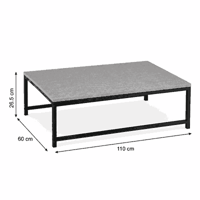 طقم طاولات خشب MDF و معدن، 5 قطع - اسود فضي product image 2