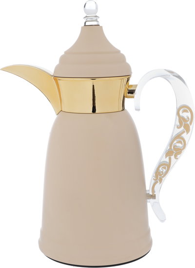 Al Saif Gallery Qamar thermos set, 1 liter, thermal glass inner container, steel outer shell - beige product image 4